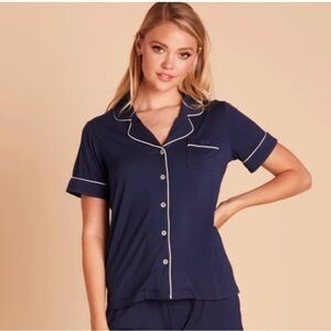 Birdy Grey Navy Blue Short Sleeve Pajama Top